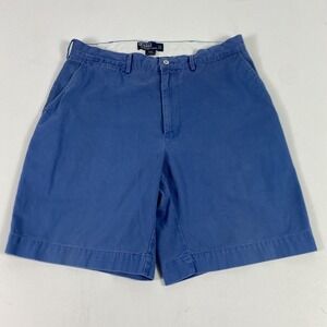 Polo By Ralph Lauren Shorts Mens 34 Blue Classic Chino Flat Front 7 Inseam